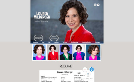 Lauren Milberger : I needed my website to be fun and energetic, like my personality, but also show off my jane-of-all-trades businesses with out overwhelming  -  from Acting, Writing, Podcast and design.