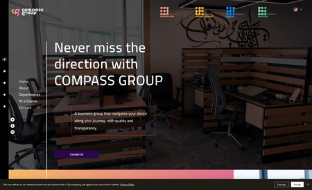 compass: compass group is a multi company group that offers a great new business model.
in this project we built a main website with root domain and 4 subdomains each one has one of the group's companies which is necessary for clients and search engines, so we can rank all websites the right way.
