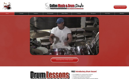 Callan Music & Drum Studio: Website for a personal percussion and drumming instructor in Maple Shade, NJ.