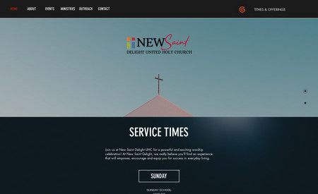 New St. Delight UHC: Updated website for current client church.