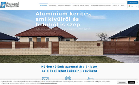 Alukerítések Győr: Website design, SEO, Google Ads ad, Facebook ad for a company producing aluminium fences