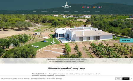 Mercedes Country House: Rural accommodation website with WIX hotels connected to Booking.com. 
