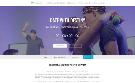 Pura Eco - Tony Robbins: Site desenvolvido para a Puraeco - Parceira de venda de ingressos de Tony Robbins no Brasil