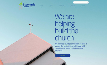 Stewards Canada: Stewards Canada is a registered charity providing mortgage financing to Christian churches, schools, nursing facilities and camps. Banks are generally reluctant to lend to churches, due to donations being the sole source of income. They often charge higher interest rates with strict conditions to offset their perception of higher risk. In contrast, Stewards Canada offers standard mortgage interest rates and more lenient terms, made possible with our history of church financing expertise, ensuring mortgage security is sufficient to cover loans.