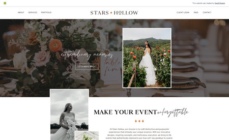 Stars Hollow Events: A beautiful website to reflect the high quality of work done when you book Stars Hollow as your Wedding Planner.