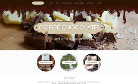 Gorge-Chocolates: This site is hard to view without wanting to indulge! This was an ecommerce website project that also included a cute logo for The Chocolate Alpaca - we can offer our web clients the fill range of graphic design options as well as websites.