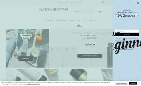 www.HairCareStore.ch: Online-Shop mit über 500 Produkten