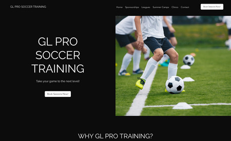 GL Pro Soccer : GL soccer is a successful soccer training company here in Utah. They use Wix bookings for their camps and clinics and continue to expand to more locations and grow their customer base. We designed their website and continue to create and manage their bookings and manage their email marketing campaigns. 