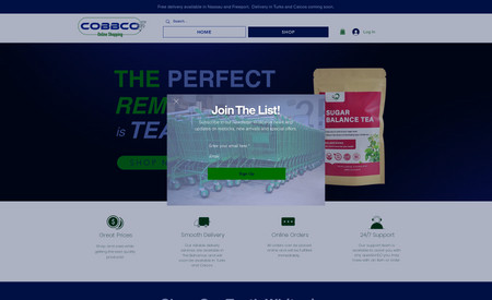 Cobbco Online : Website design for an online store that sells tea and other natural products.