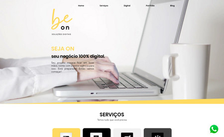 Be on : Site em editor X para agência de marketing digital.