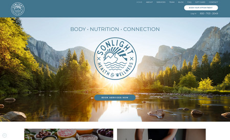 Sonlight Health &amp; Wellness: A wellness entrepreneur who is a massage therapist, health coach and sells tea, cbd and apparel. This site has a store, blog and uses the bookings app.
