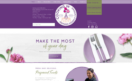 cookingin: Cooking In With Stephanie offers healthy, made fresh meals for pickup, delivery, and catering. They also have a Grab and Go shop with delicious options. Located in Milton, MA and serving the surrounding Boston area.