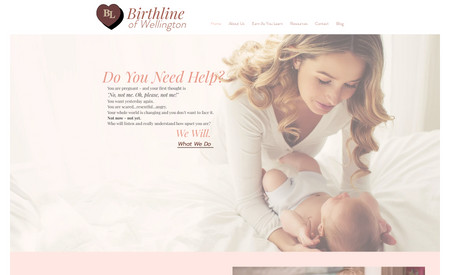 Wellington Birthline: Complete website build.