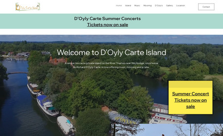 D'Oyly Carte Island : A new Wix Studio site designed and built from scratch to showcase this unique private island in Weybridge, Surrey. 