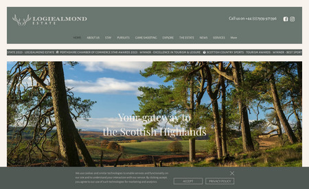 Logiealmond Estate: Website and brand design for the beautiful Logiealmond Estate in Highland Perthshire incorporating SuperControl to manage all property bookings across multiple platforms.