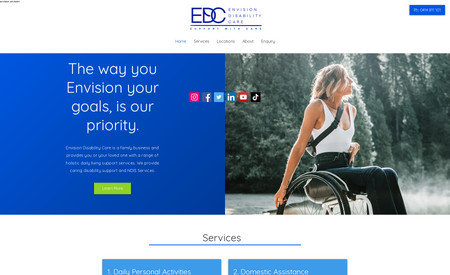 Envision Disability Care: Marie from Envision Disability Care came to me to help her create a simple website for her NDIS support business based in Sydney. 