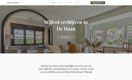 Doux-séjour: Een volledige herdesign van deze website die vakantievilla's verhuurt in De Haan.