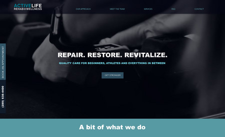 ActiveLife Rehab: A modern website for a chiropractic clinic with video backgrounds.