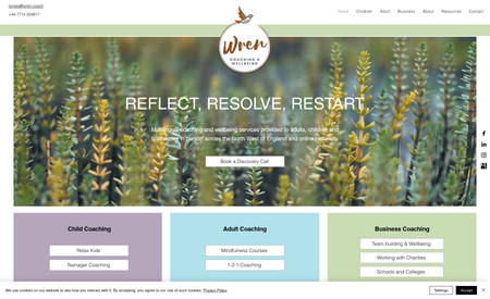 Wren Coaching: Fully designed advanced site for a gifted life coach