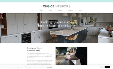 Choice Interiors Complete redesign of old site with accent on clear...