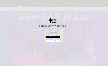 Dewbar: Designed and created a new website for Vape products - Dewbar. 