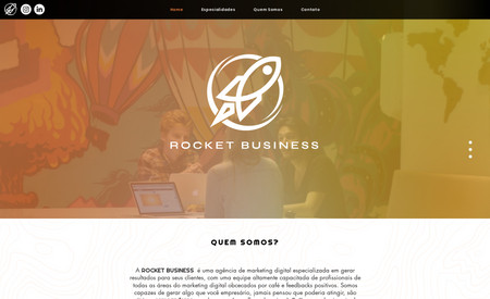 Rocket Business: Site de Agência de Publicidade, Projeto com objetivo de obter leads e novos clientes, com uma aparência clean e moderna.
