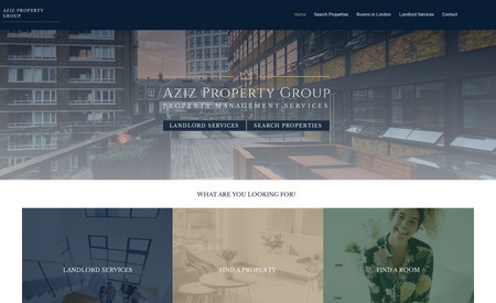 Aziz Property: Property management website including property database search.