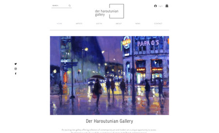 Der Haroutunian: Raffi (owner) wanted a clean and modern looking online gallery to sell fine art to art collectors. The logo was also designed by Curious Fish Websites and fulfils the minimalist look Raffi wanted.
It was essential that the site was mobile-friendly, that it could have different sections like &amp;#39;Just In&amp;#39; and be easily updatable from his user dashboard. 
We used a chatbot linked to his mobile so he can convert questions to sales from anywhere in the county.
He&amp;#39;s also loving the Blog facility which integrates with and auto-updates social media so he can keep subscribers up to date with new works.