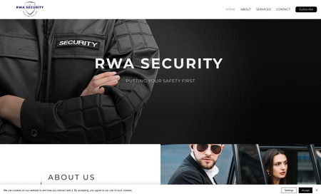 RWA Security: Logo and website for an international close protection security company