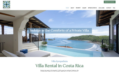 Villa Sympatheia: This website is for a Luxury Villa Rental in Costa Rica. The website features: Wix Forms, Wix Gallery and Hover Boxes. 