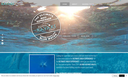 Aloha Kayaks Maui: It's always exciting to work with such a wide variety of companies, and we jumped at the chance to design this site for Aloha Kayaks Maui. Our client provided all of his own videos and photos, showcasing the stunning scenery of Maui, and giving viewers a taste of adventures on the water. This site features information for three different kayak tours, owner bio, FAQs, galleries, directions, and contact information.