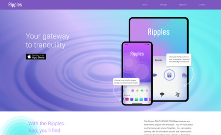 Ripples App: Website design for new meditation app