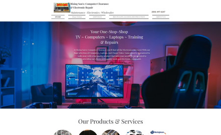 Rising Son's Computers: We designed this site with the customer in mind, allowing customers to shop the website easily and review services offered by Rising Son's Computer Clearance.