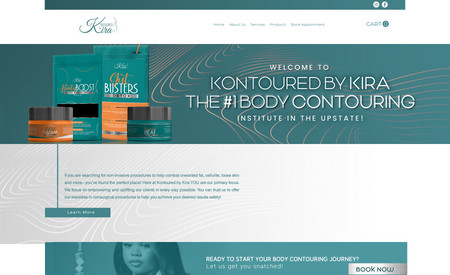 Kontoured by Kira: This website was designed for a business that provides non-surgical procedures to help combat unwanted fat, cellulite, loose skin and more.