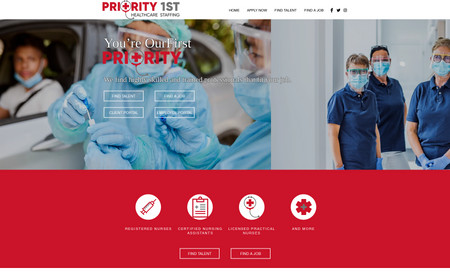 Priority1st: A classic website design with our monthly maintenance package for content updates and website functionality 
