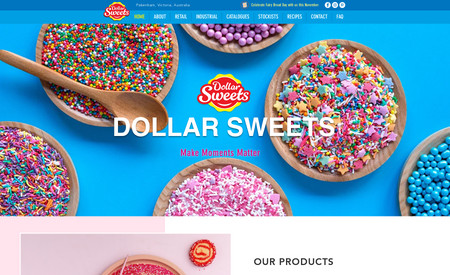 Dollar Sweets: Website build for a food brand in Australia.