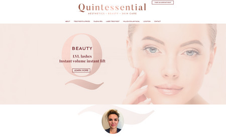 Quintessential Beauty: Logo, marketing and website designed and set up for this client