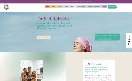 Oncologist website: Complete design and development of website along with content development. 