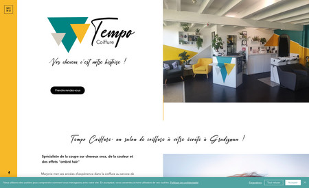 Tempo Coiffure: Tempo Coiffure est un salon de coiffure à Gradignan en Gironde. Marjorie m'a contacté dès l'ouverture de son salon afin que je lui réalise un site vitrine moderne, à son image. Le référencement naturel est local.