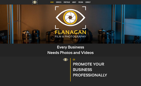 Flanagan Photography & Video: Design logo, add structure, SEO, icon designs, animations