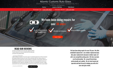 Atlantic Customs Auto Glass: Local Autoglass Shop website, ran by us. Ranked Top 3 in it's keyword search.