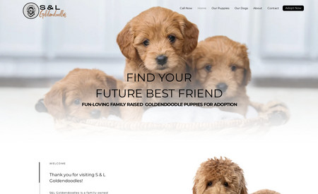 S&L Goldendoodles: Full website design and buildout. We designed the website for S&L Goldendoodles.  It features dynamic pages connect to the Wix content manager so that the content can easily be updated by our client. We also are actively running an SEO campaign for S&L so they rank for all relevant keywords and keyword phrases.