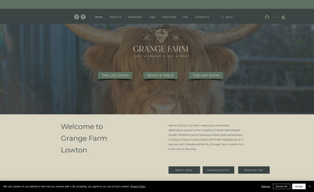 Grange Farm, Farm shop and Eatery: Branding, Basic SEO, Socials and Website Design/Development.

Grange Farm approached RDD when they realised that their online presence was not quite as it should be and there was something missing from the business, but they couldn't put their finger  on it.

We worked together to discover what it was that they wanted to become to the community around them and pulled it together.

With their instantly recognisable hand drawn illustrations, earthy colour palette and brand new booking system they are now flying in their online space.

This site brings lots of apps under one roof and ticks a box for one of the businesses main goals, which was freeing up time for the owners when it came to the admin surrounding online bookings and the purchasing of logs from the farm shop! 
