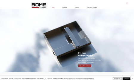 BOME Technics AG: Stylische Webseite mit Shop 