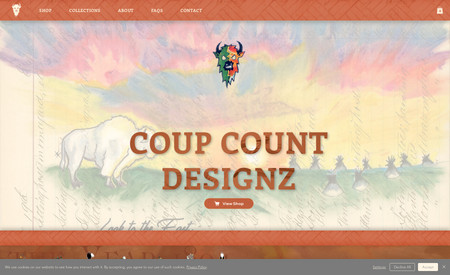 Coup Count Designz: Website redesign, focusing on using the artist&amp;#39;s work and integrating it into the site, to showcase what he does and create a digital gallery.