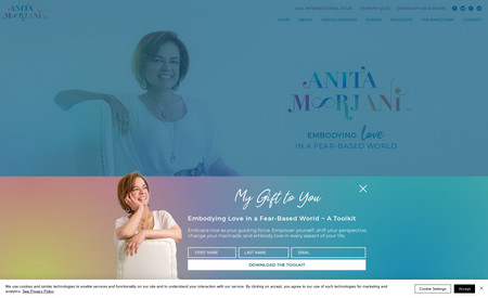 Anita Moorjani: Full website redesign and branding for this amazing New York Times bestseller and international speaker