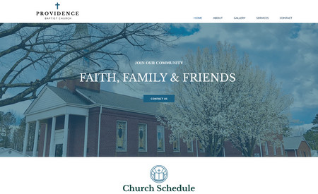 Providence Baptist Church: This website is for a small local church in North Carolina. 