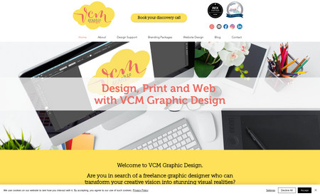 VCM Graphic Design: Creation of initial branding and logo design through to whole website design and build.