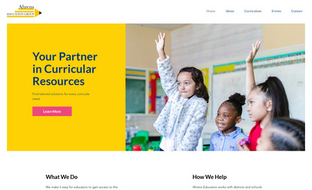 Ahrens Education Group: Bright & colorful website design for Curriculum & Education consultant Ahrens Education Group. 
