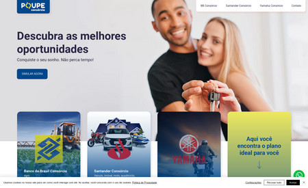 Poupe Consórcio: Site Consórcio do Banco do Brasil, Itaú e Yamaha.